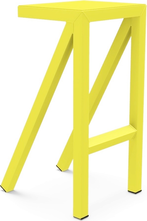 Stołek barowy Bureaurama 74 cm żółty