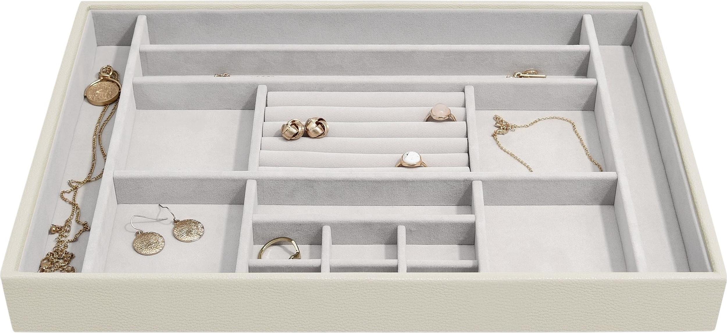 Szkatułka na biżuterię Stackers 16 komorowa supersize jasnobeżowa
