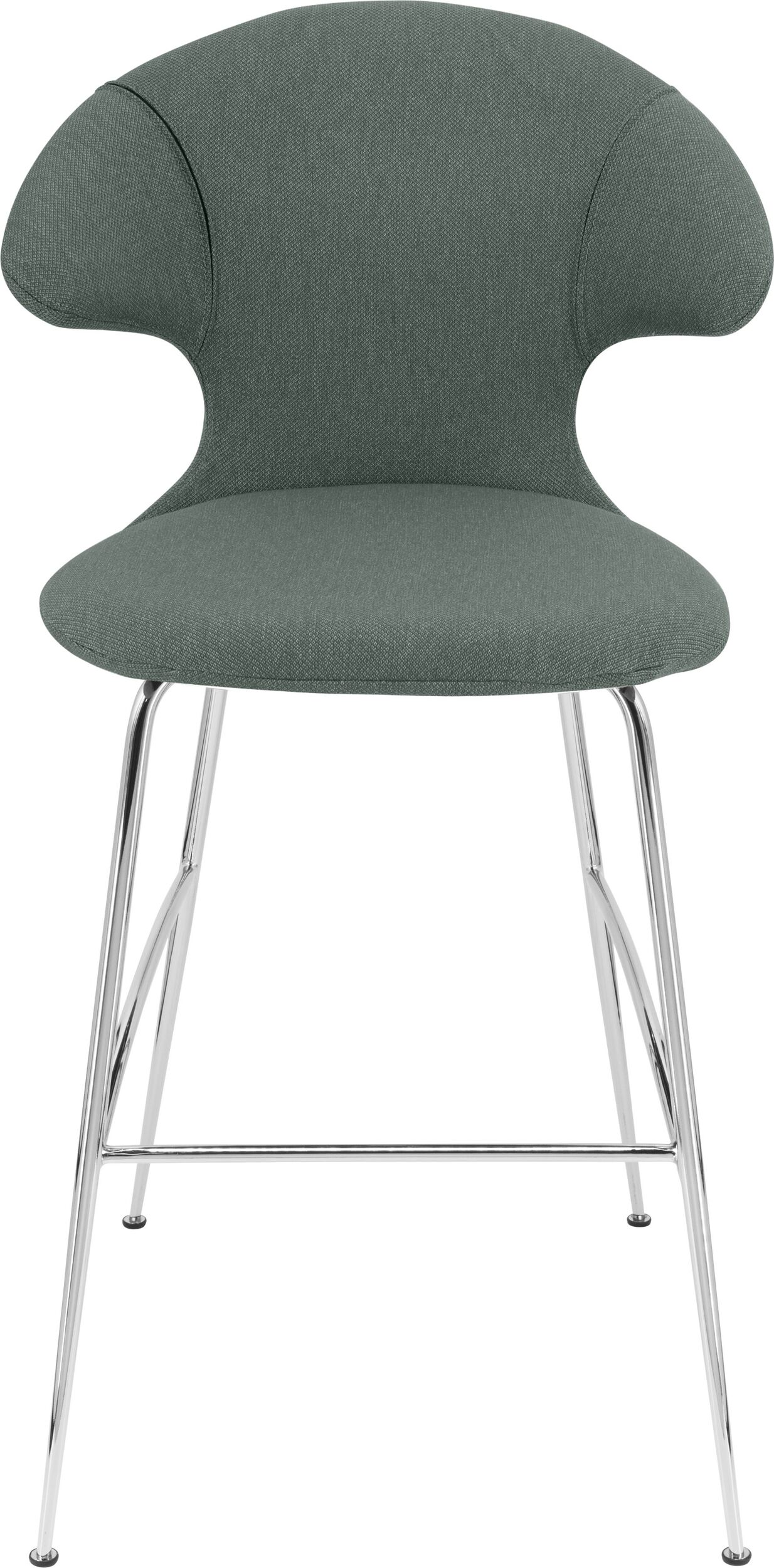 Krzesło barowe Time Flies jasnozielone na chromowanych nogach