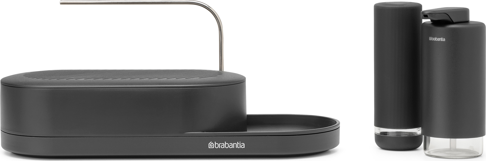 Organizer do zlewu SinkStyle szary z dozownikami 3 el.