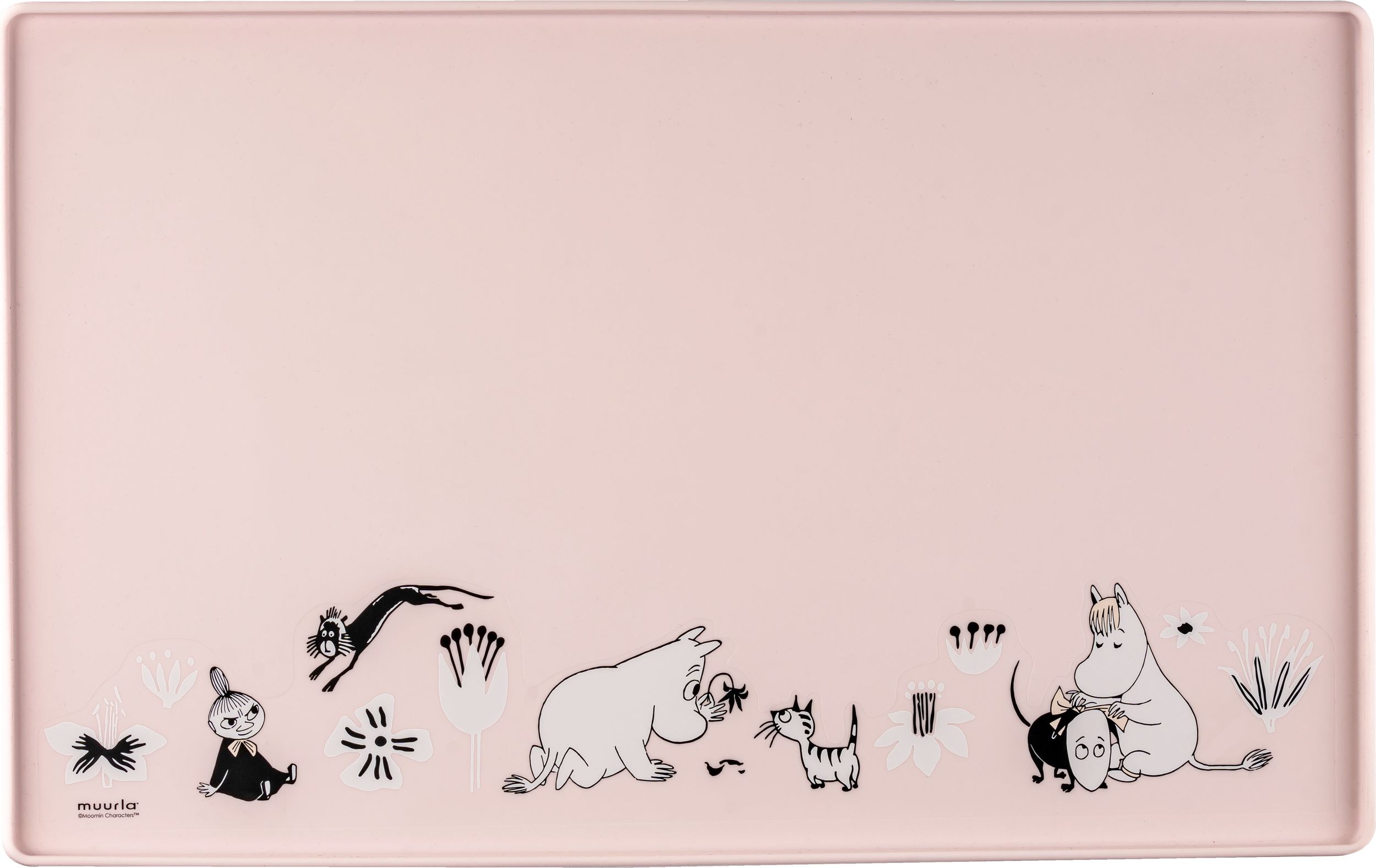 Mata pod miskę dla psa lub kota Muurla Muminki 30 x 48 cm różowa