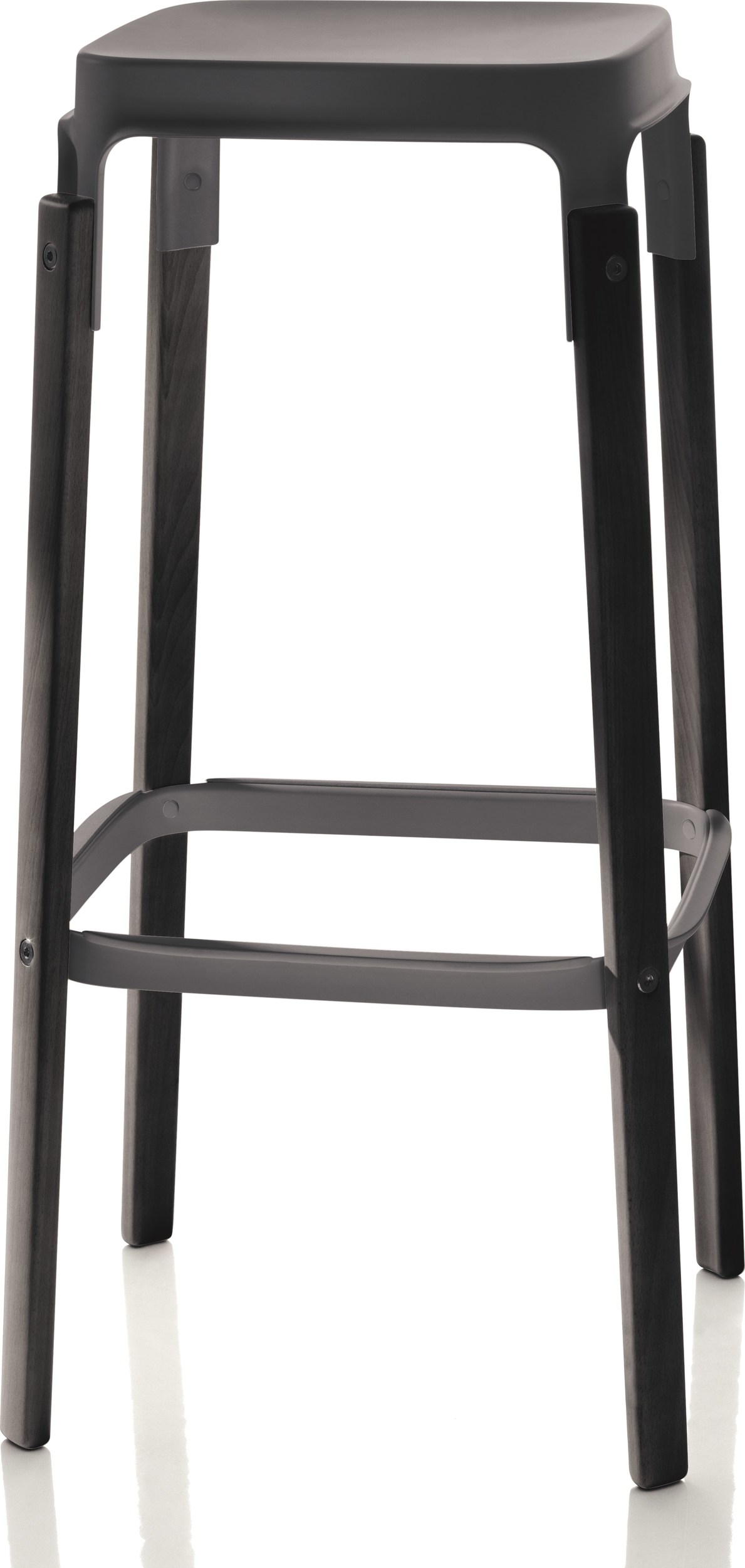 Stołek barowy Steelwood 68 cm buk antracytowy