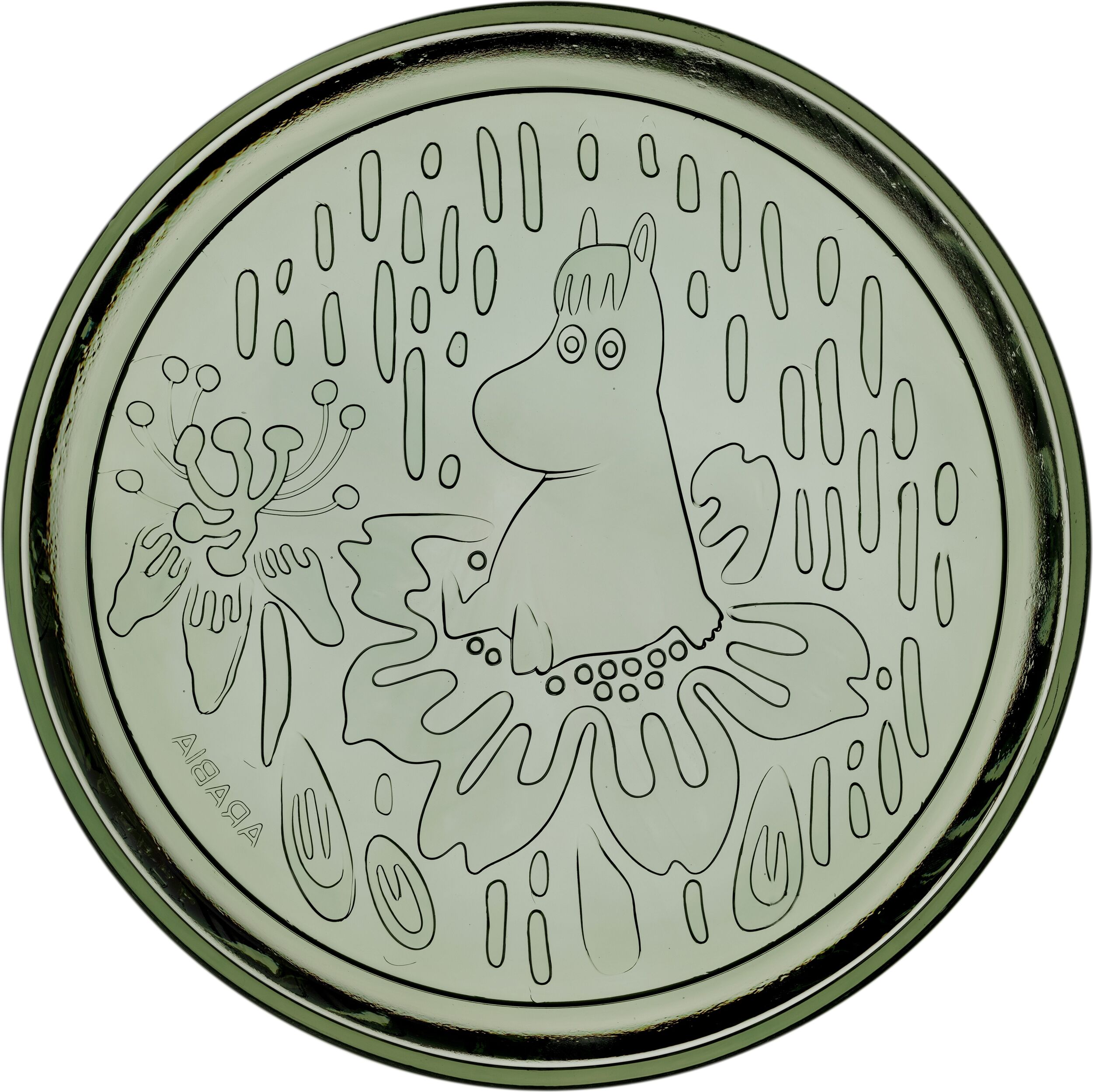 Talerz Arabia Finland Muminki 15,5 cm zielony szklany