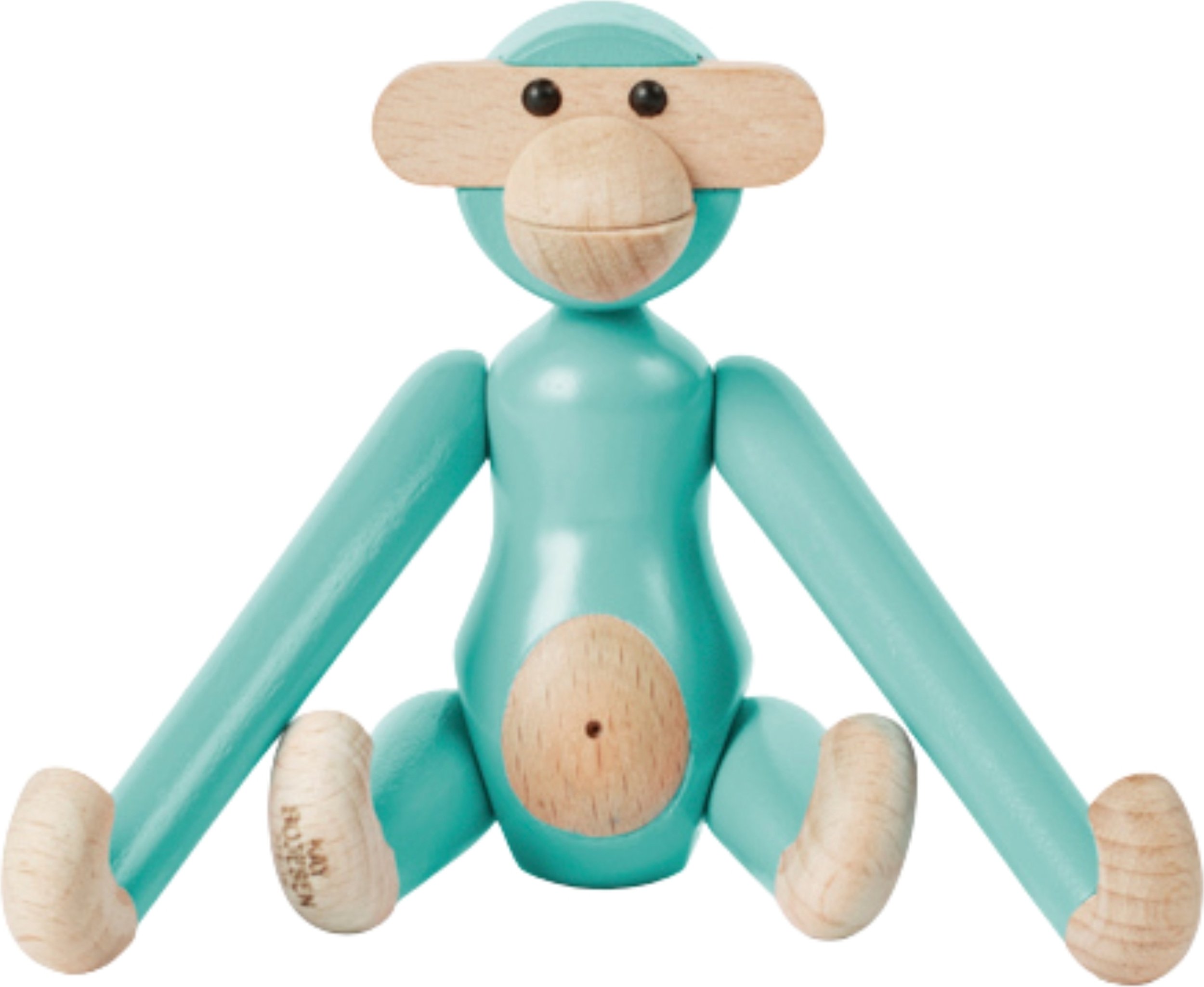 Figurka Kay Bojesen małpa mini turkusowa drewniana