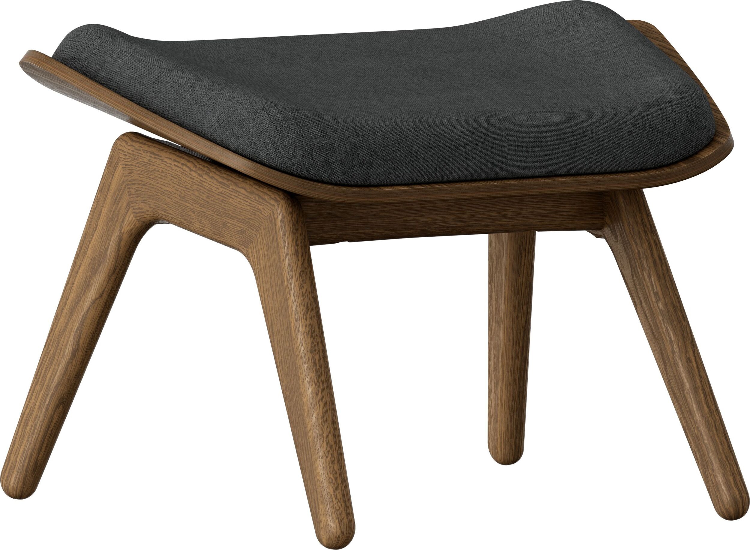 Podnóżek The Reader ciemnoszary na ciemnych dębowych nogach