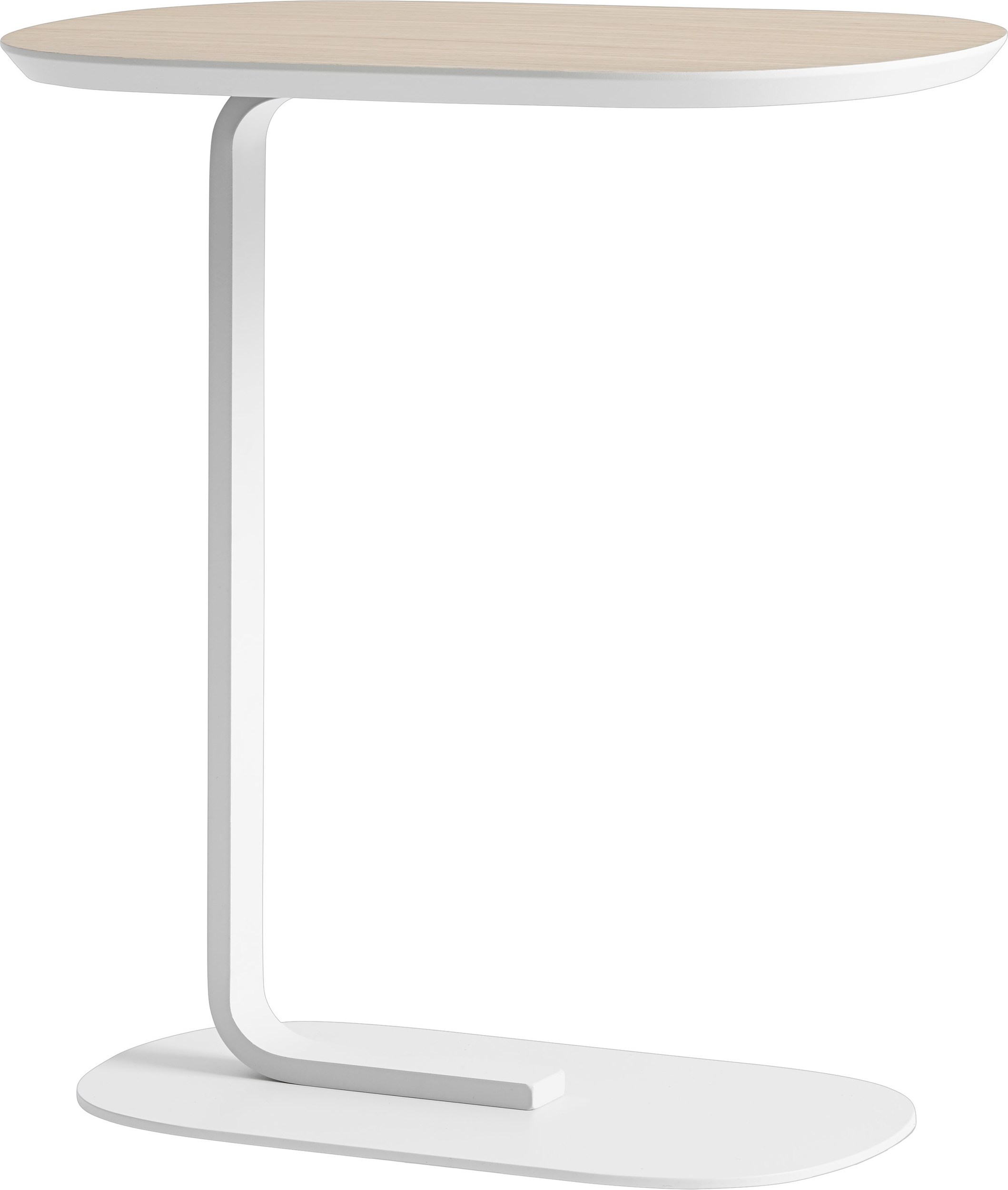Stolik boczny Relate 60,5 cm jasny dąb laminowany na białej nodze