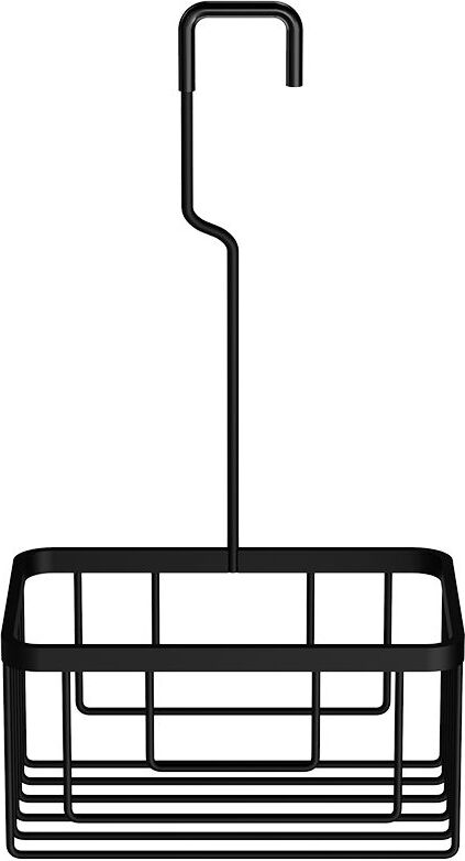 Półka prysznicowa Basic czarny mat z haczykiem kwadratowym