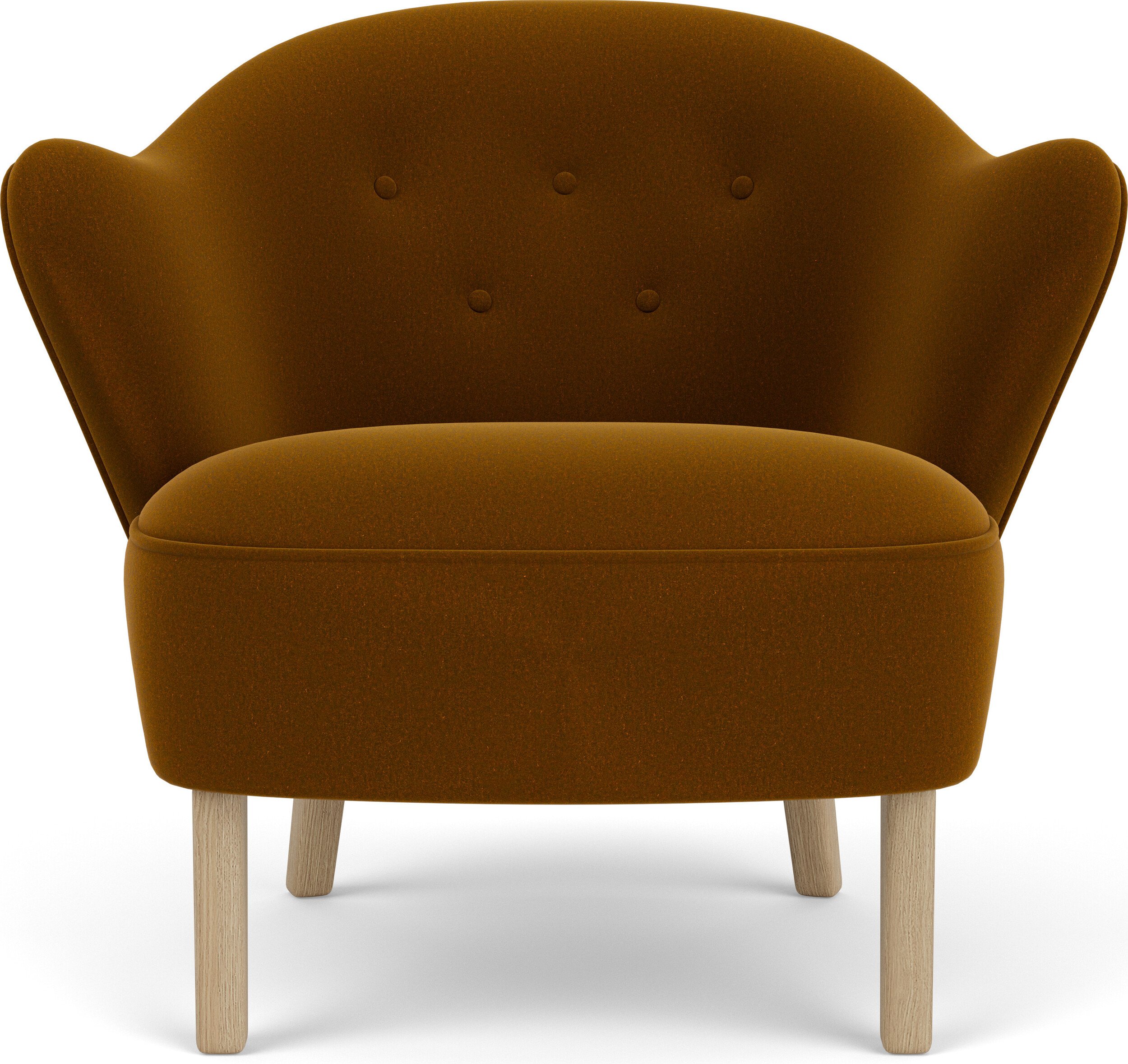 Fotel Ingeborg Grand Mohair karmelowy na dębowych nogach