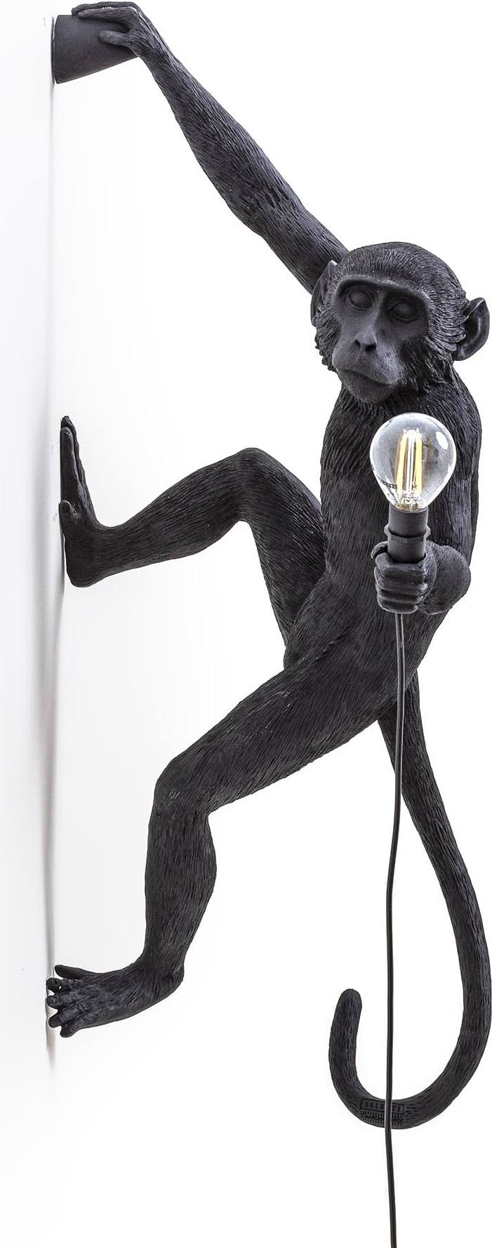 Lampa Monkey zewnętrzna czarna praworęczna kinkiet