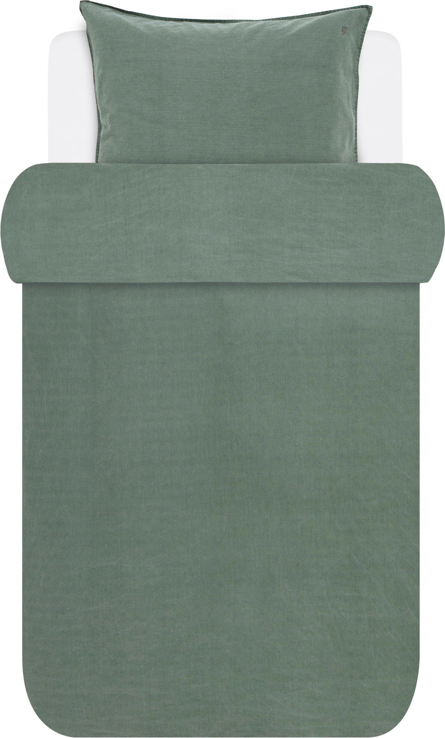 Pościel Senja zielona 135 x 200 cm z poszewką na poduszkę 80 x 80 cm