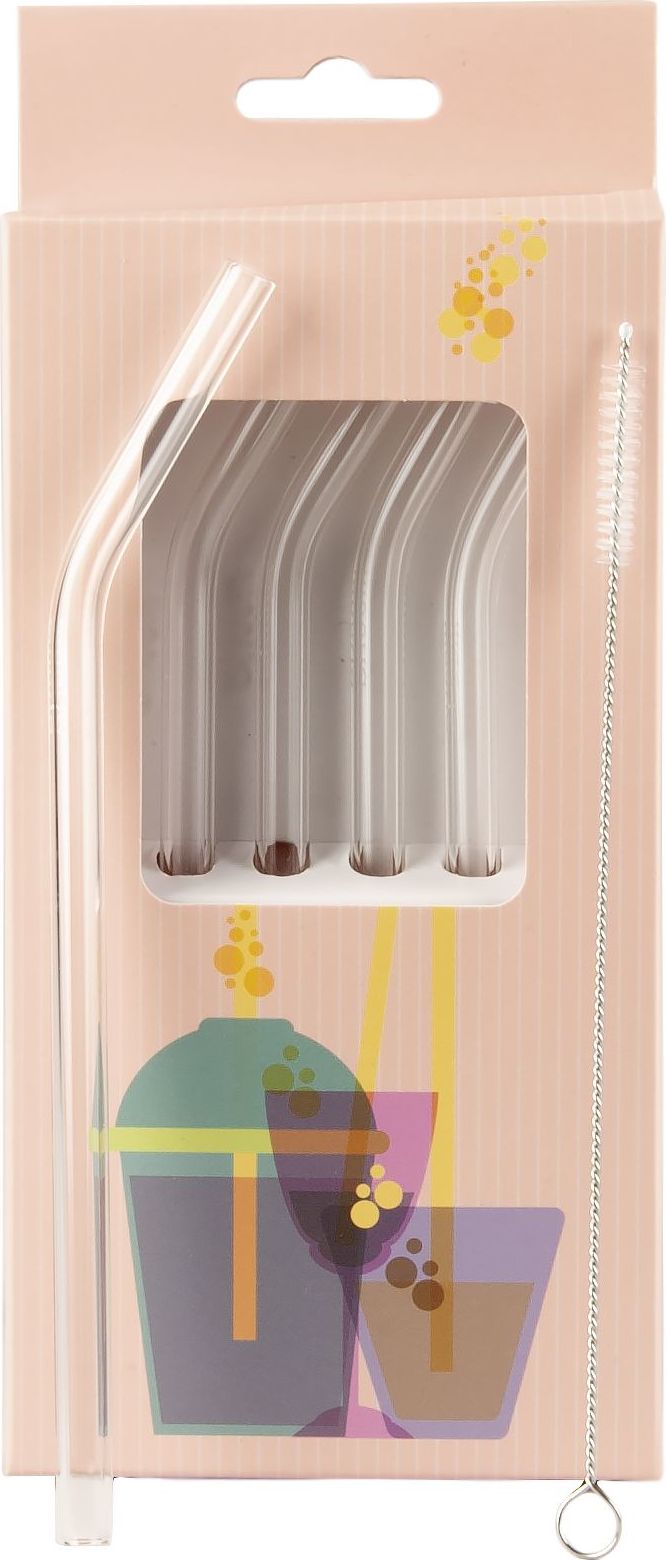 Słomki Muurla transparentne z czyścikiem 5 el.