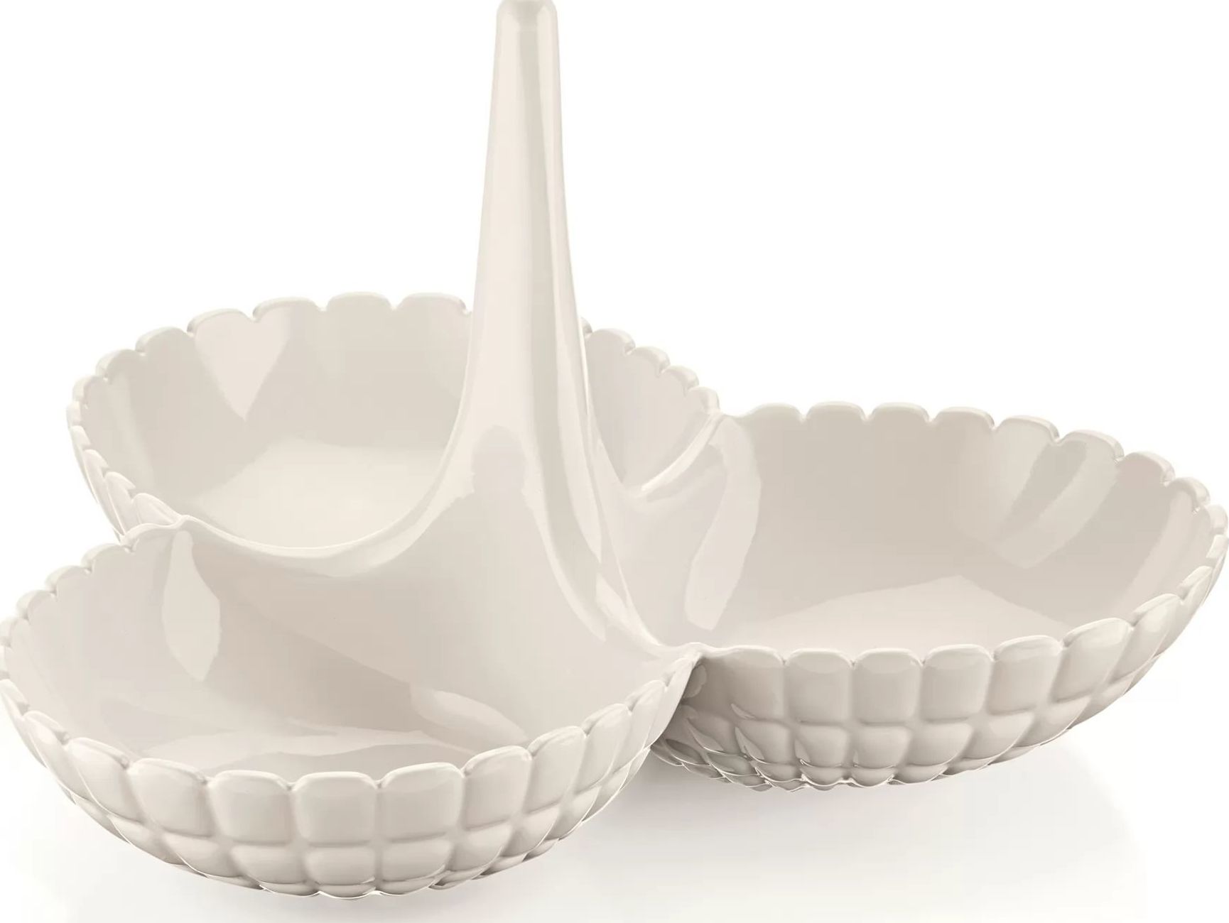 Miseczka na przekąski Tiffany mlecznobiała potrójna