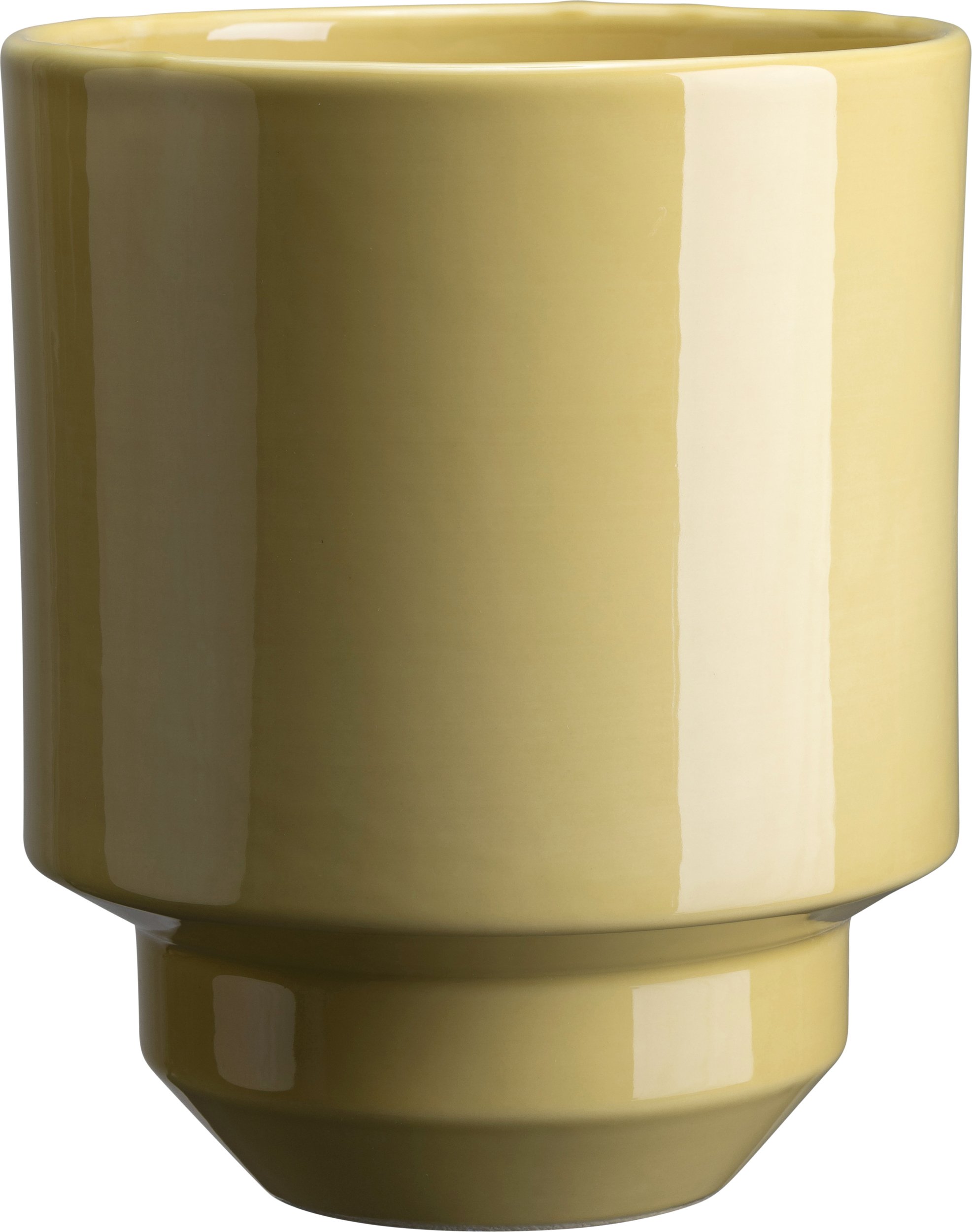 Osłonka na doniczkę Hoff 18 cm żółta szkliwiona