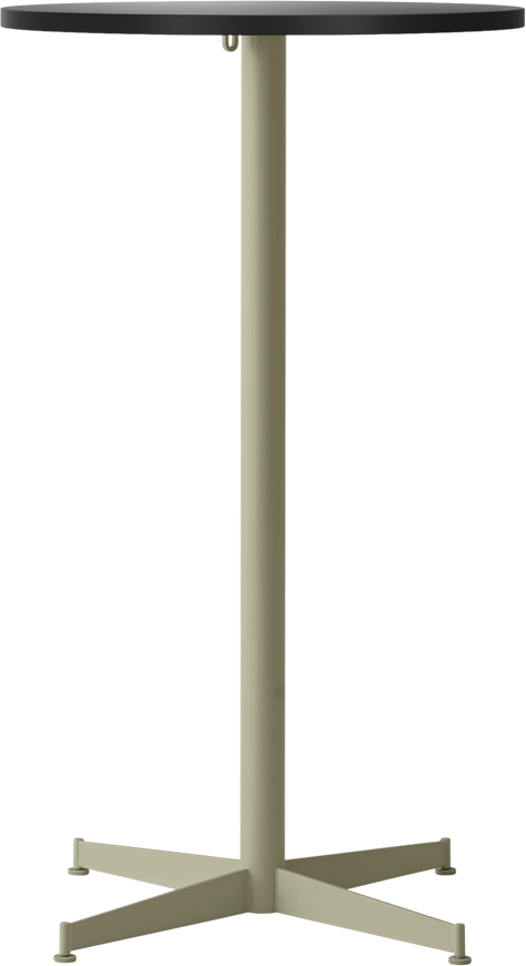 Stół barowy z oliwkową podstawą Nook Star Base Linoleum wysoki 60 cm czarny