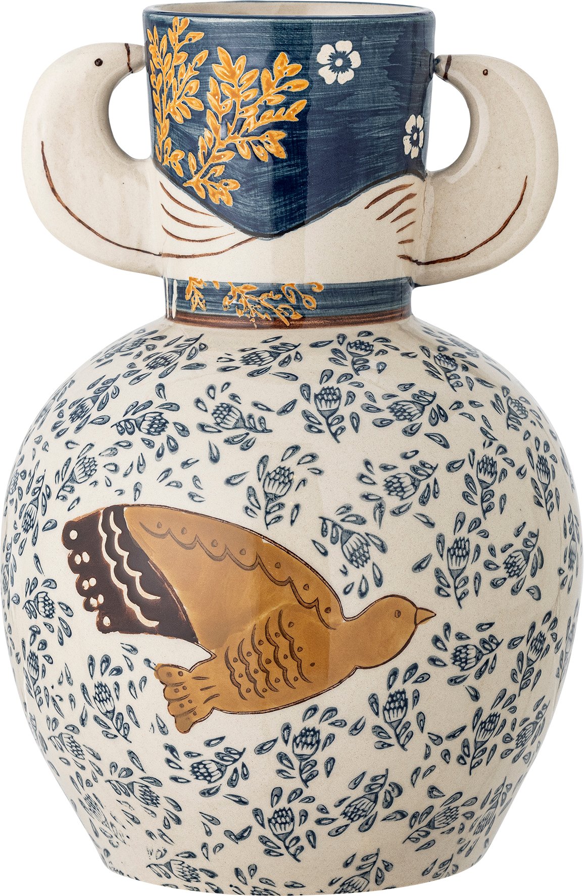 Wazon Hezha 23,5 cm beżowo-niebieski