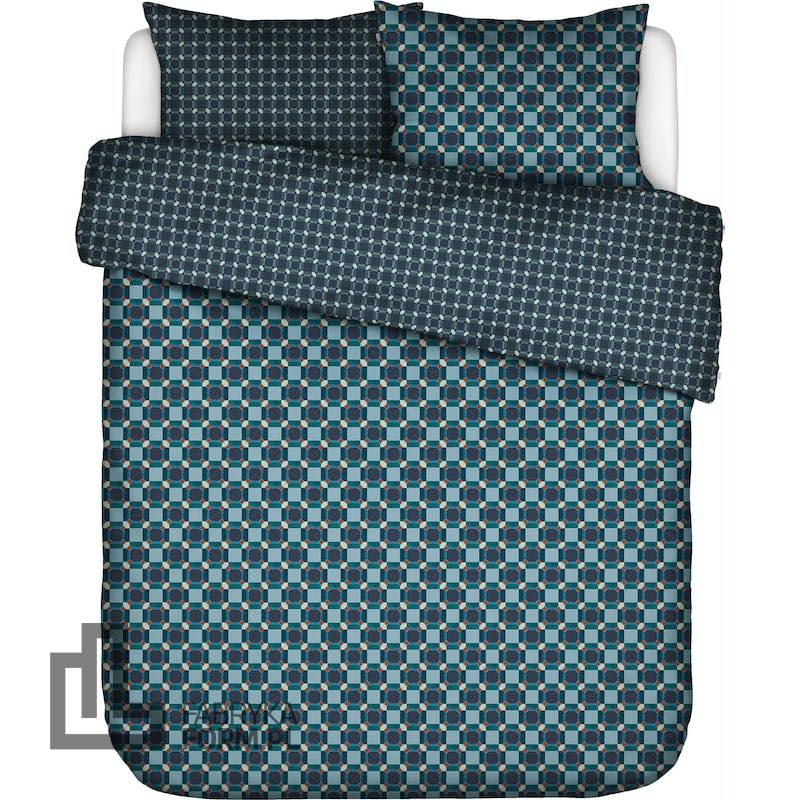 Pościel Teades 240 x 220 cm granatowa z bawełny satynowej z 2 poszewkami na poduszki 60 x 70 cm