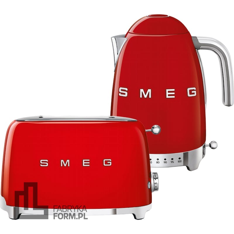 Zestaw promocyjny - Toster + Czajnik elektryczny z regulacją temperatury 50's Style czerwone 2 el.