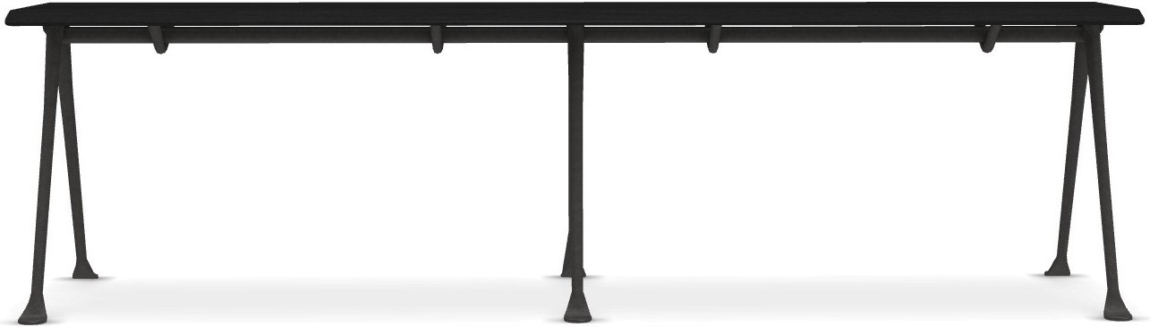 Ławka Officina 160 cm czarny buk z antracytową ramą