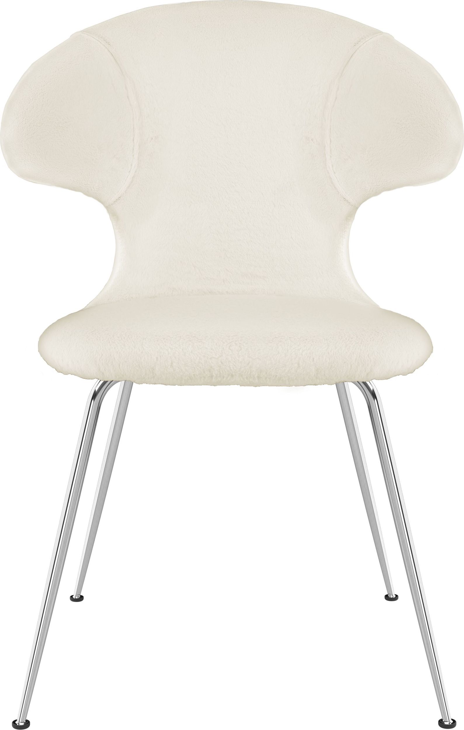 Krzesło Time Flies Teddy białe na chromowanych nogach