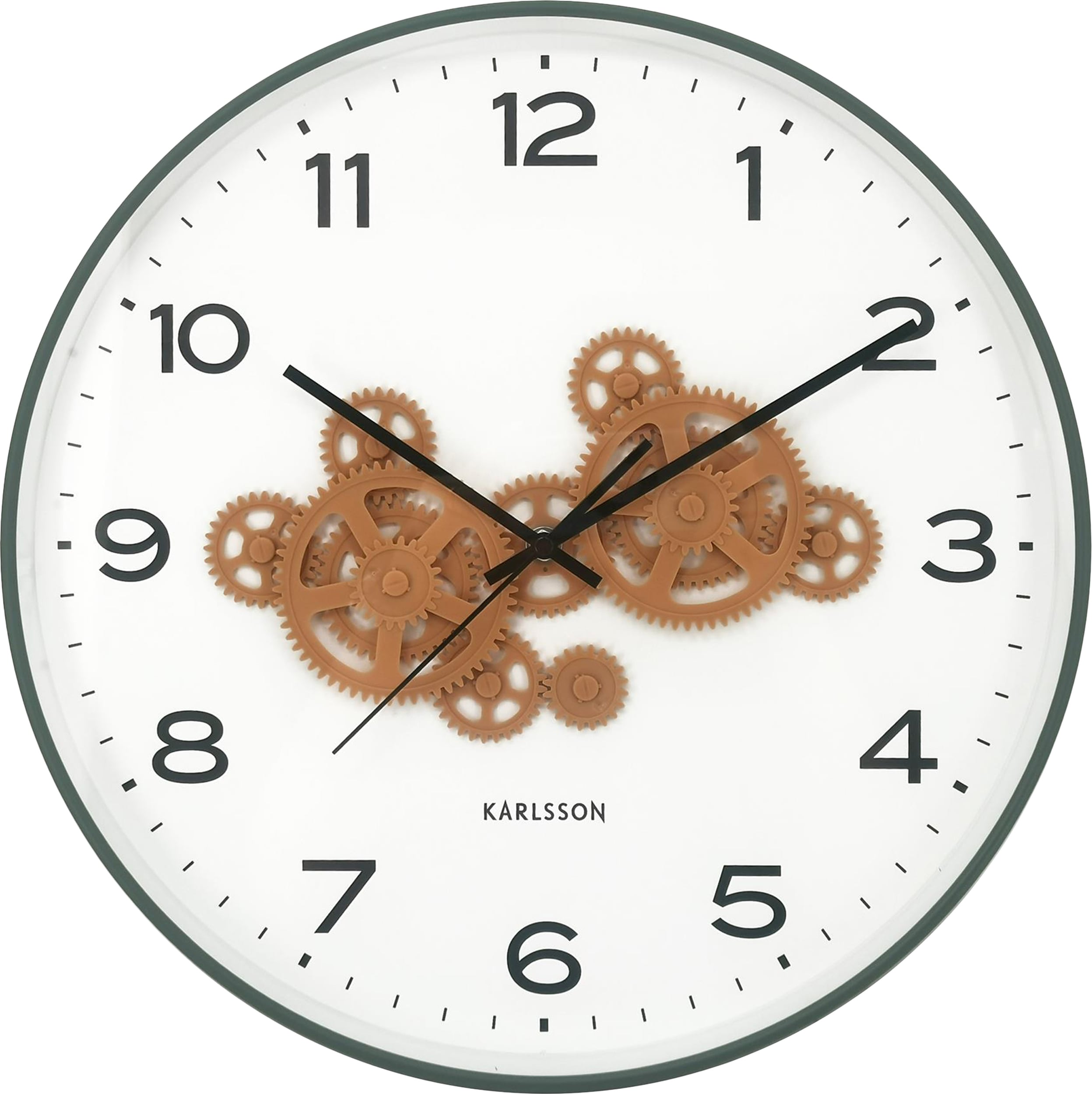 Zegar ścienny Open Gear żółto-zielony