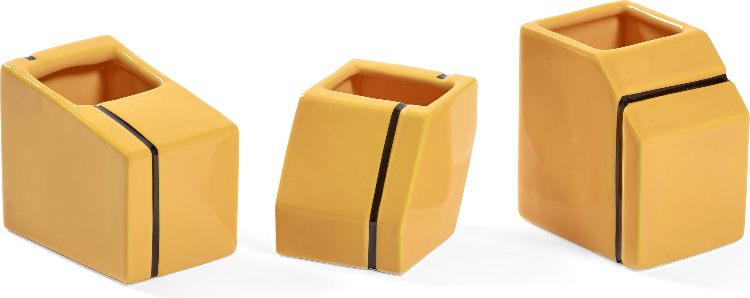 Wazony dekoracyjne Silos żółte 3 szt.