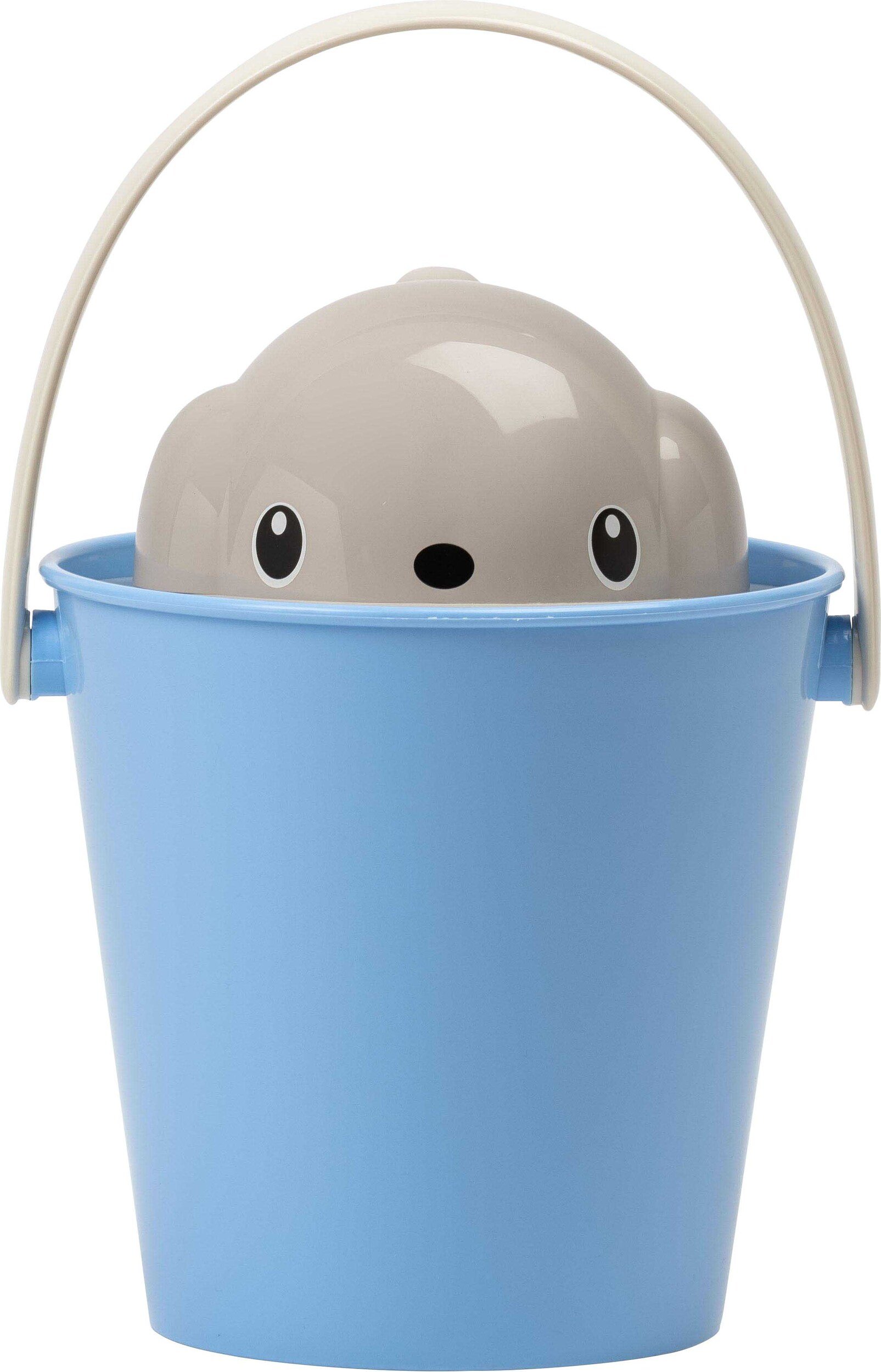 Pojemnik na suchą karmę z łyżeczką Crock szaro-niebieski 2 el.