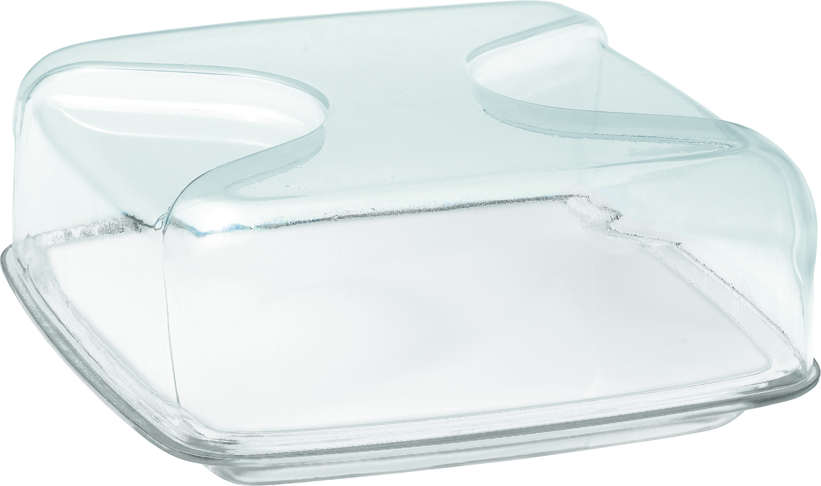 Pojemnik na ser Gocce 25,5 cm transparentny z deską do krojenia