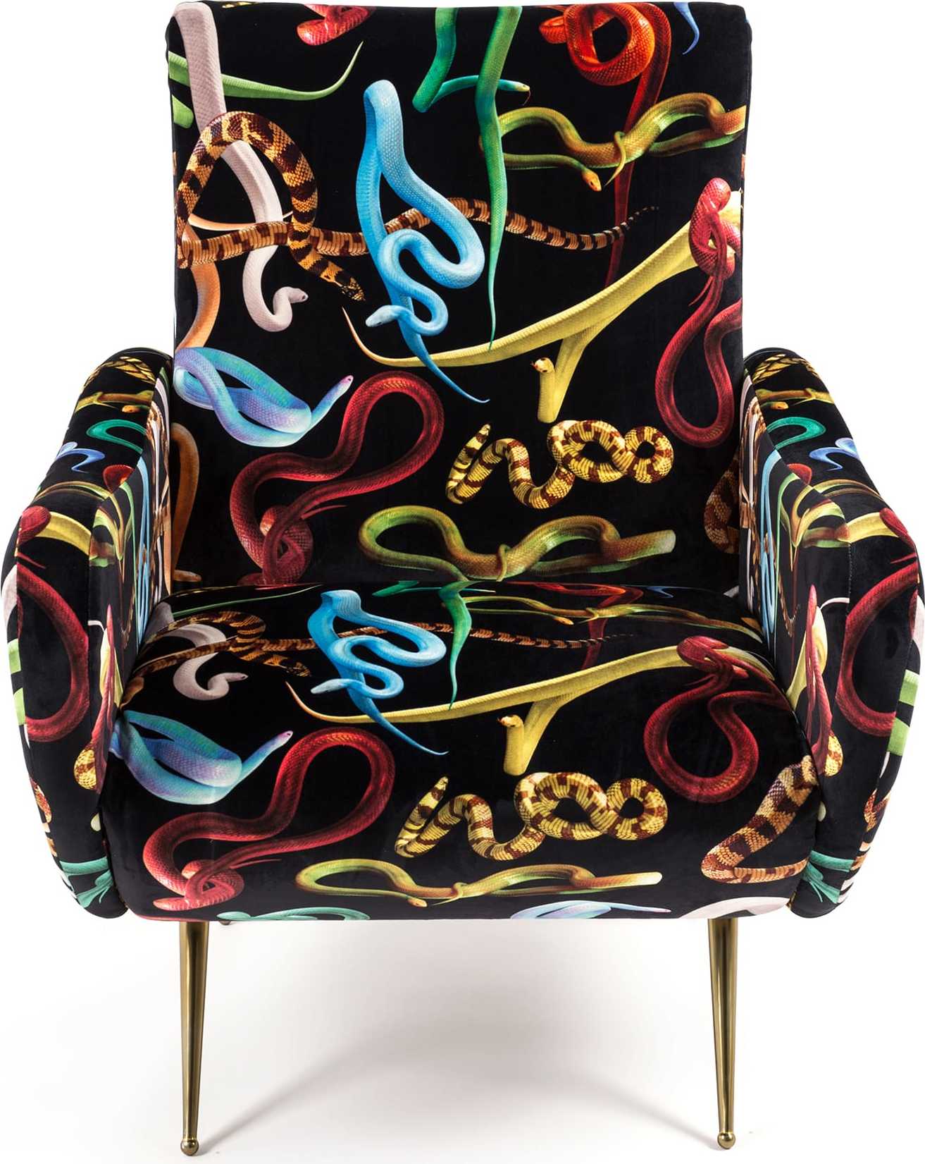 Fotel z wysokim oparciem Seletti Wears Toiletpaper Snakes