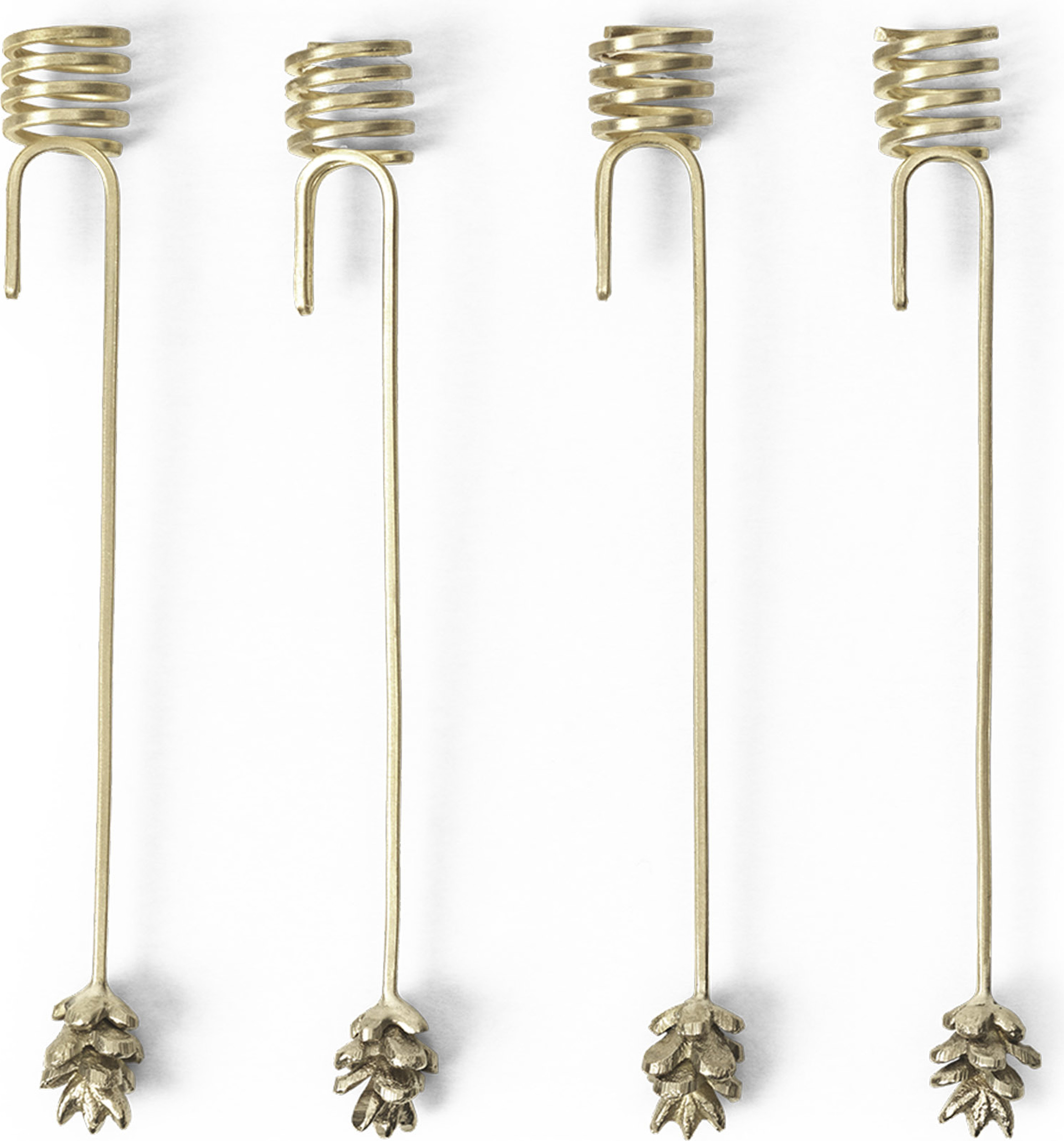 Świeczniki na choinkę Forest mosiądz 4 szt.