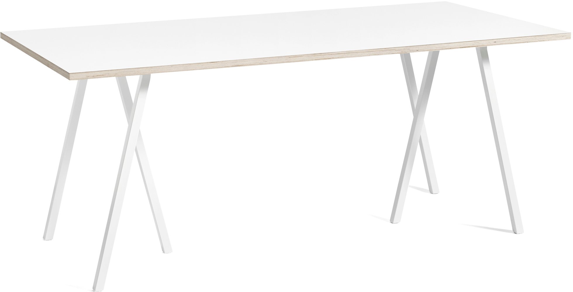 Stół Loop Stand 180 cm wzmocniony blat biały laminat nogi białe