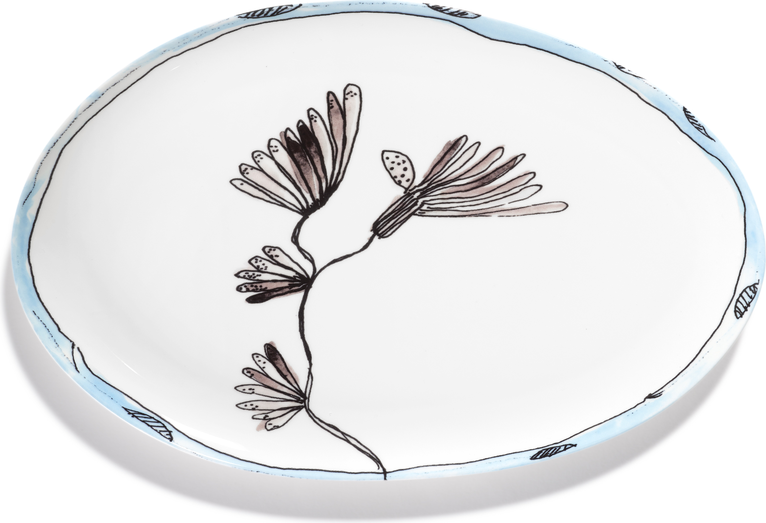 Półmisek owalny Midnight Flowers Camelia Aubergine 35 cm