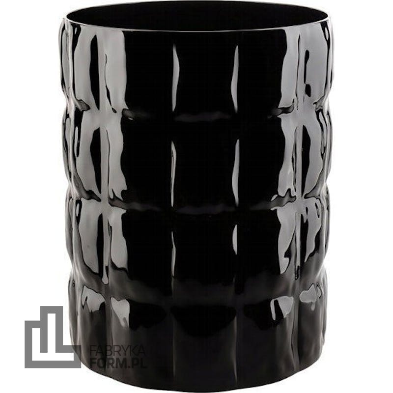 Wazon Matelasse nieprzeźroczysty lśniący czarny