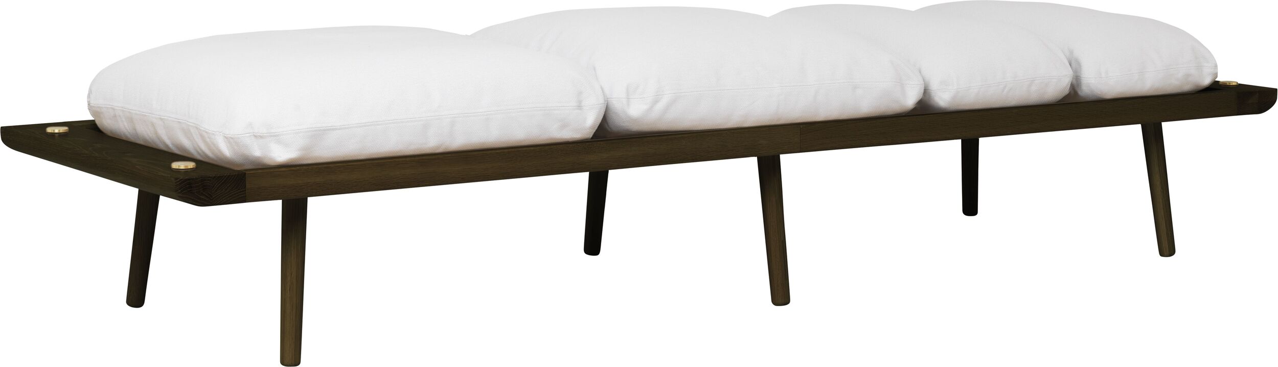 Leżanka Lounge Around jasnoszara na ciemnych dębowych nogach