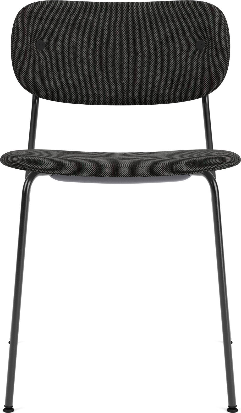 Krzesło Co czarne tapicerowane na czarnych nogach