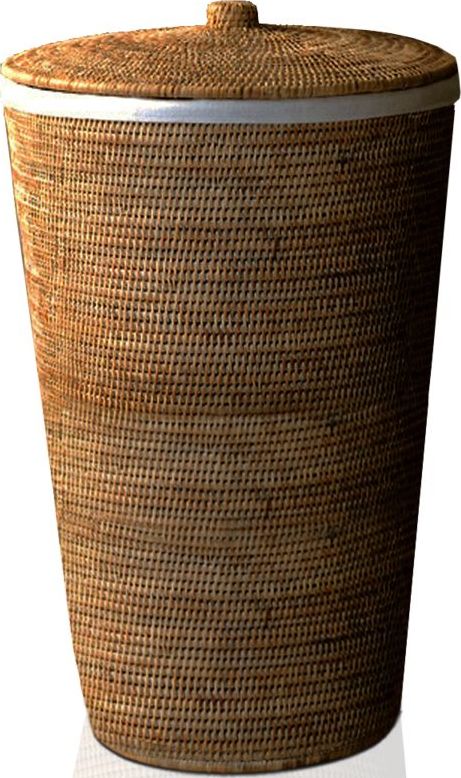 Kosz na pranie Basket 65 cm ciemny z pokrywką