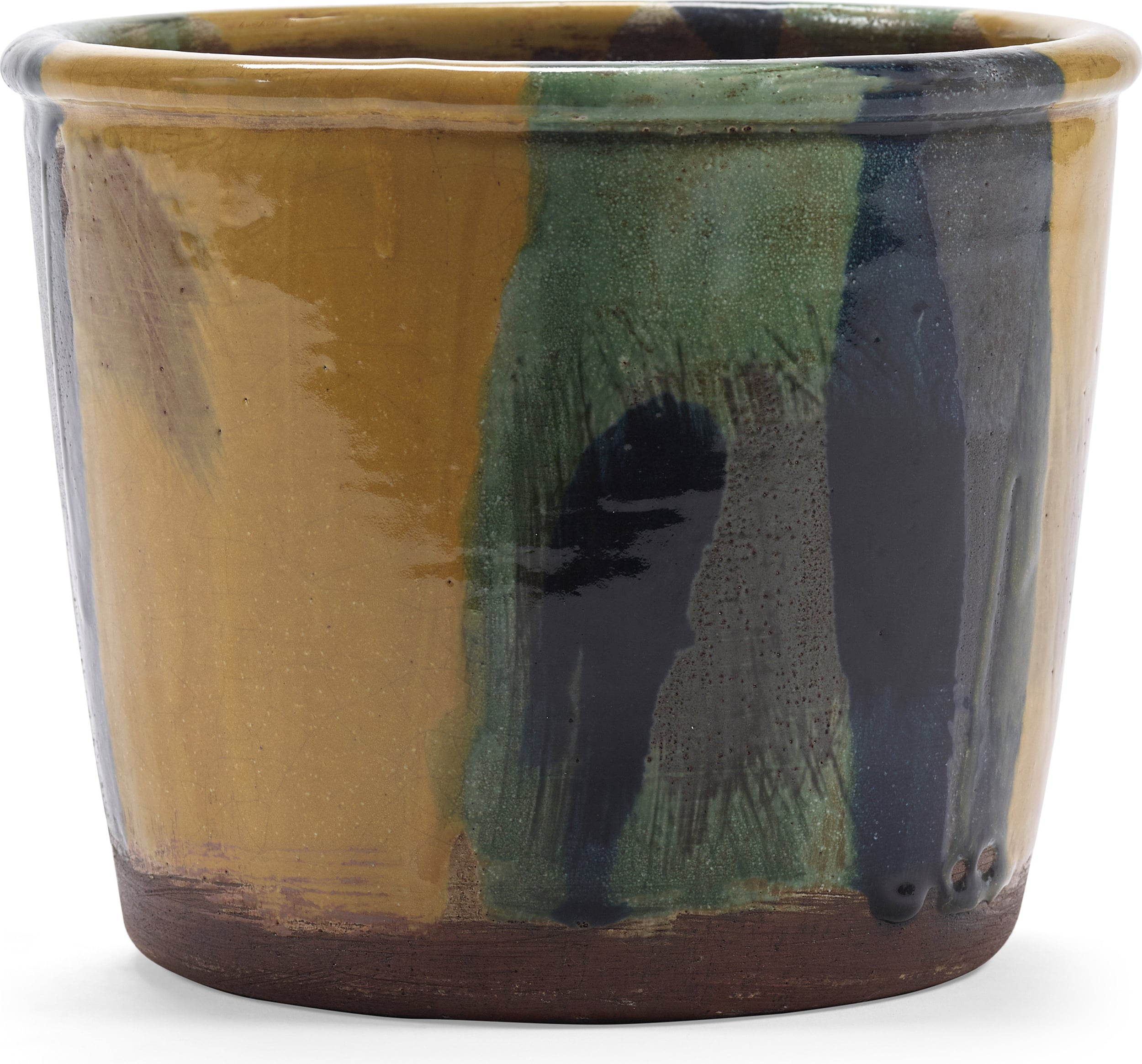 Doniczka Glazed Shades 20 cm żółto-niebieska