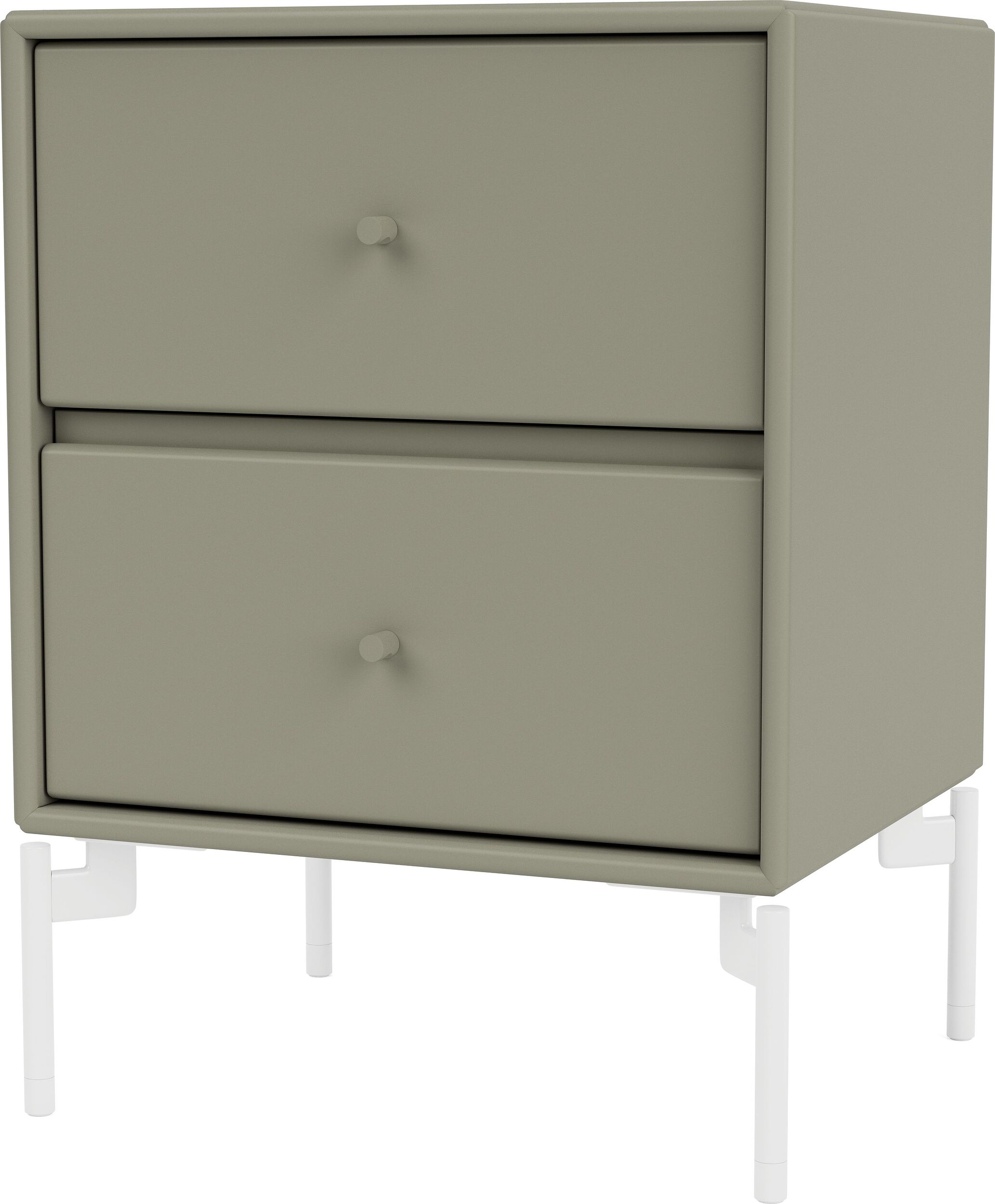 Szafka nocna Drift brązowozielona na białych nogach