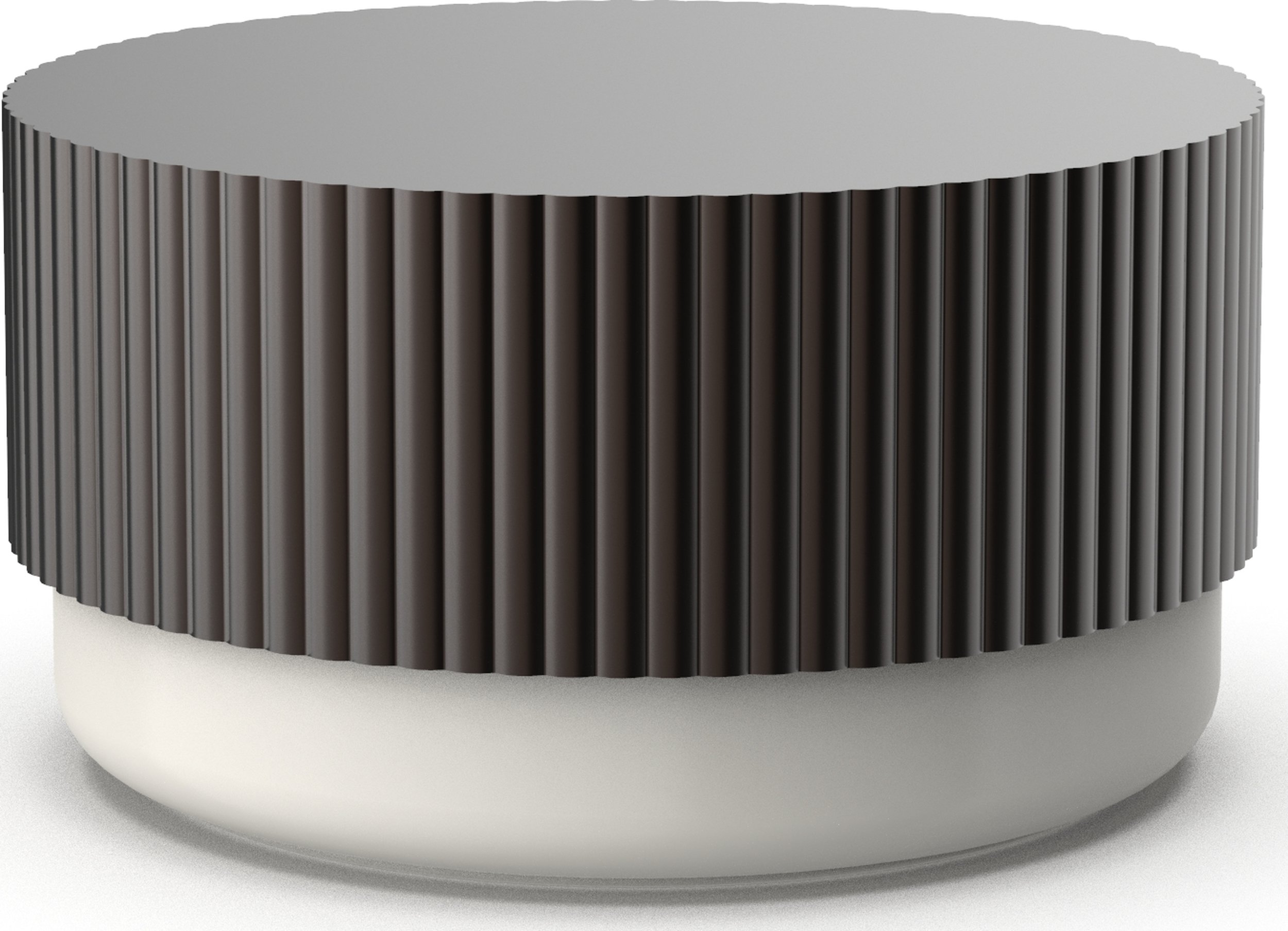 Pojemnik łazienkowy Of Line 16,5 cm kremowy z brązową pokrywką