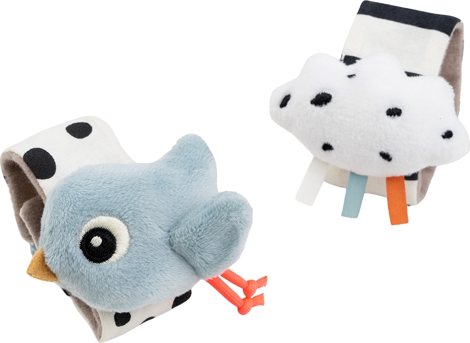 Grzechotki Happy Clouds niebieskie 2 szt.