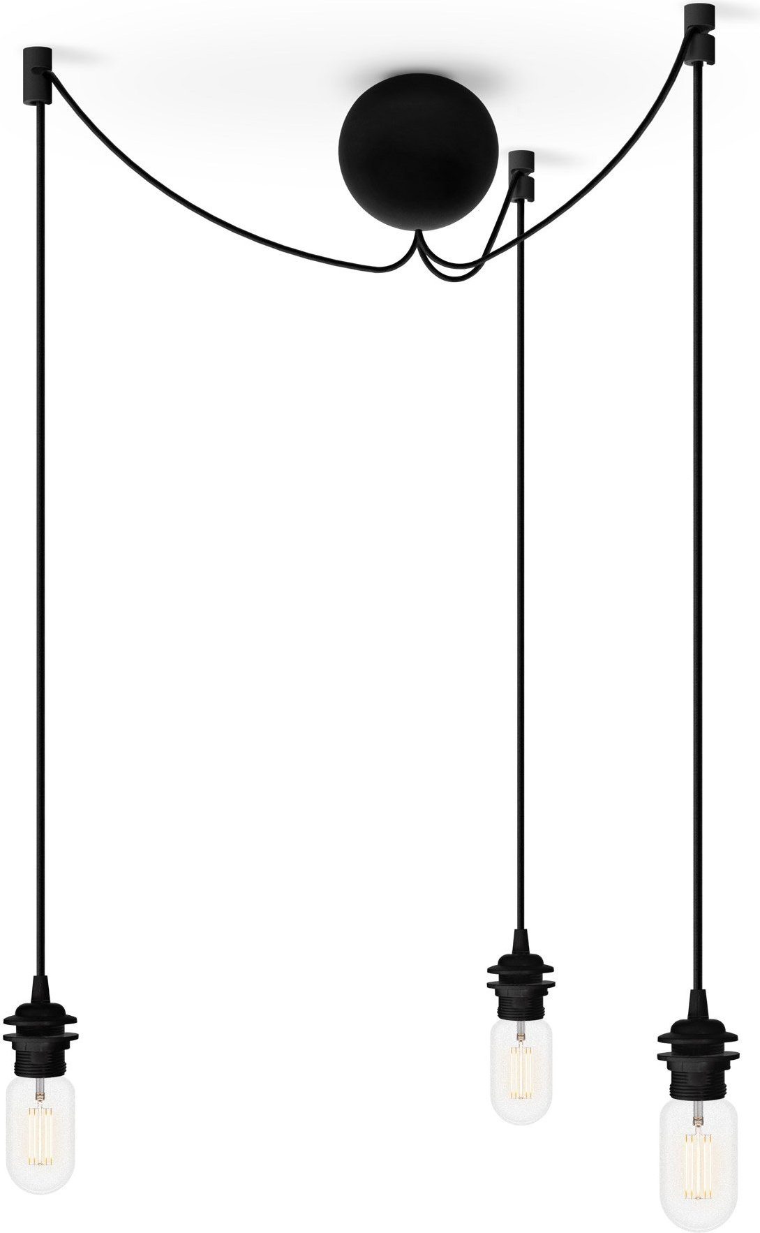 Zawieszenie do lamp z podsufitką Cannoball Cluster 3 czarne