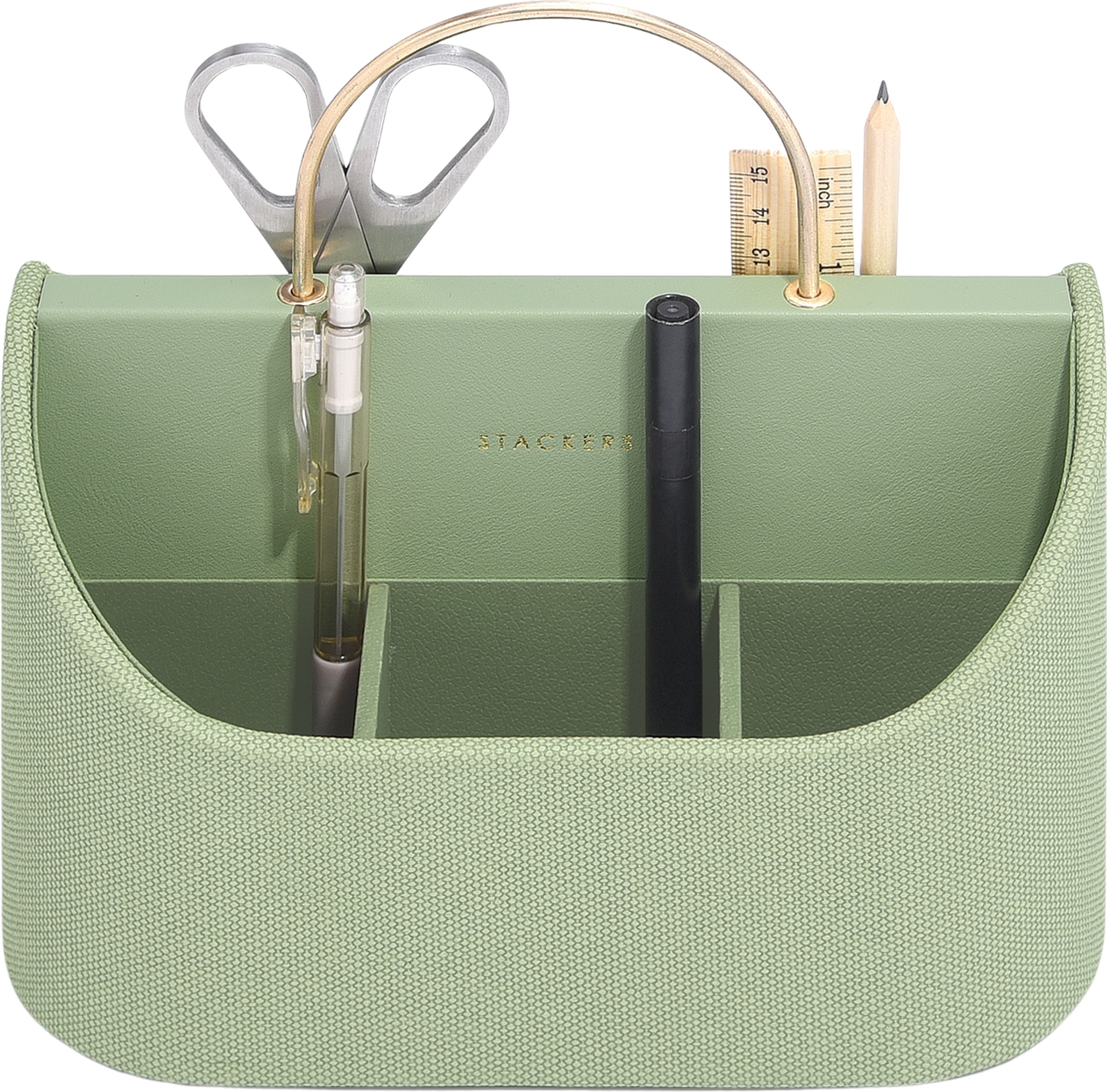 Organizer na biurko Stackers pistacjowy z uchwytem