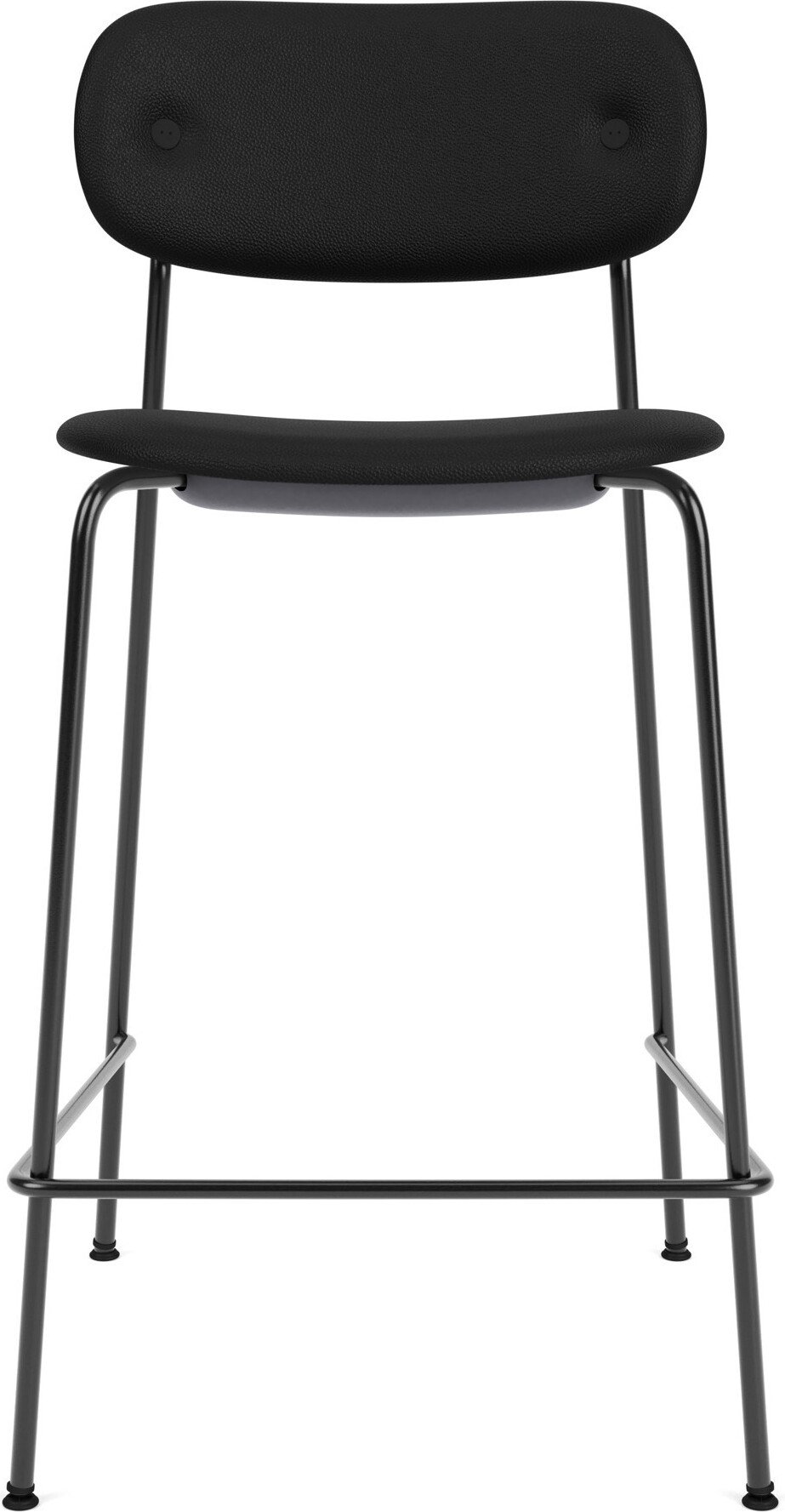 Krzesło barowe Co Sierra 95 cm czarne skórzane na czarnych nogach