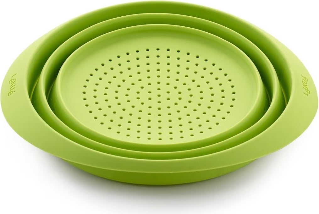 Durszlak Lekue 23 cm zielony silikonowy składany