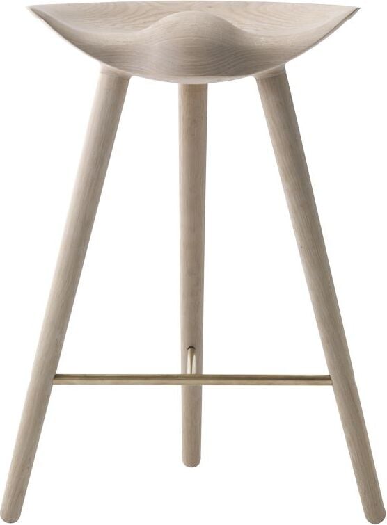 Stołek ML 42 Counter jasny dąb z mosiężnym łączeniem