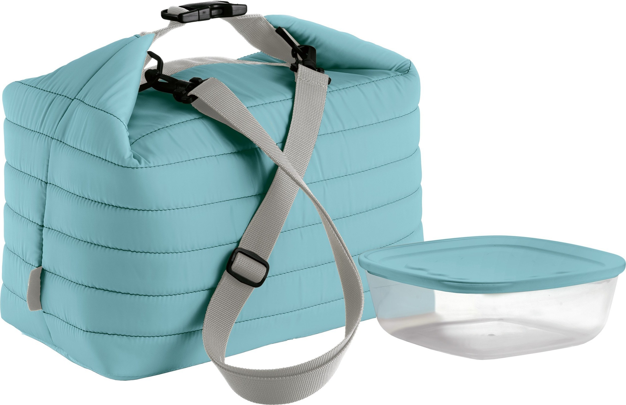 Duża torba termiczna z pojemnikiem On the Go niebieska