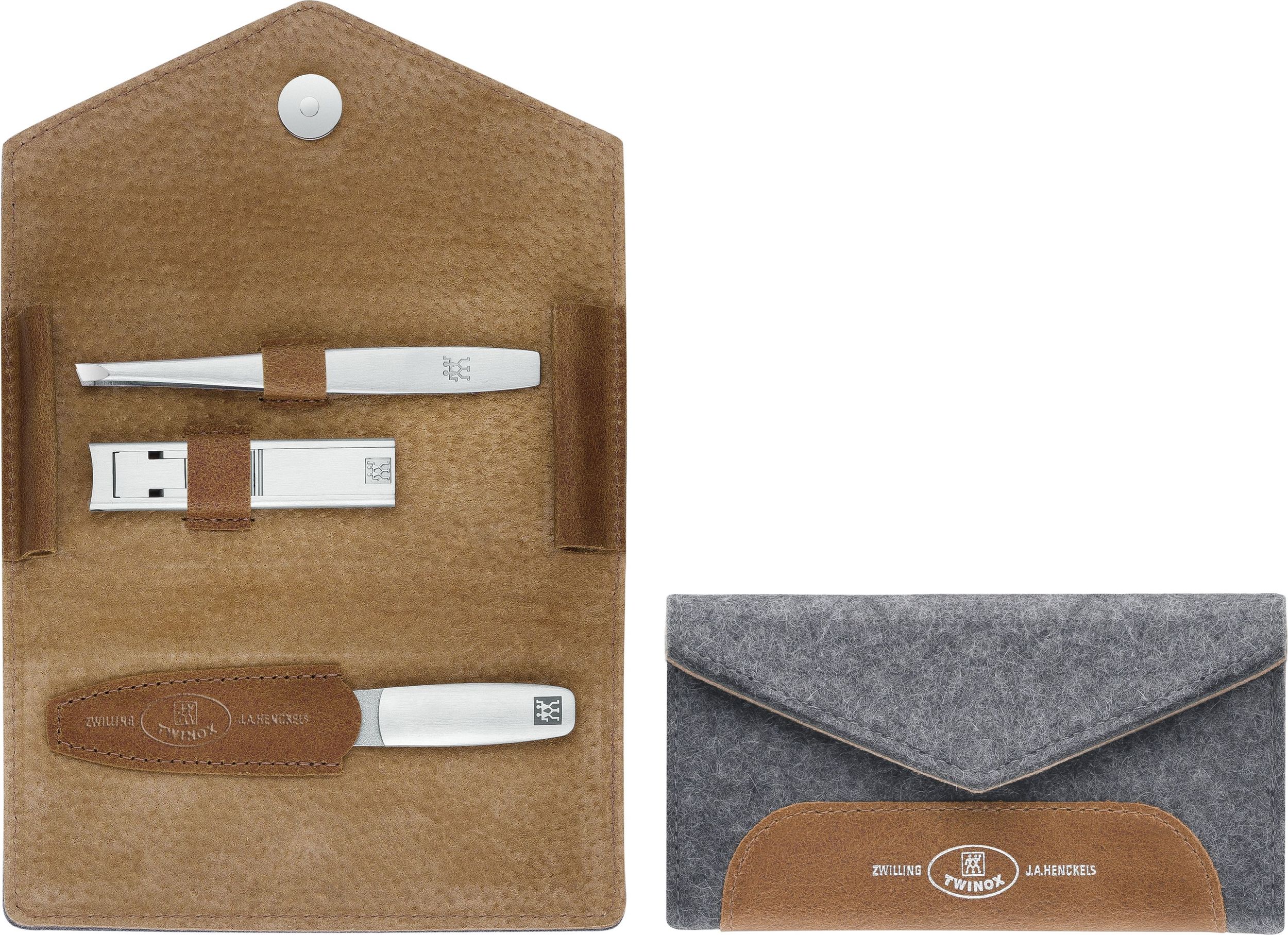 Akcesoria do manicure Twinox w filcowym etui 3 el.