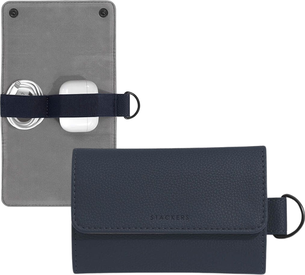 Etui na ładowarki i słuchawki Stackers Compact Pebble granatowe