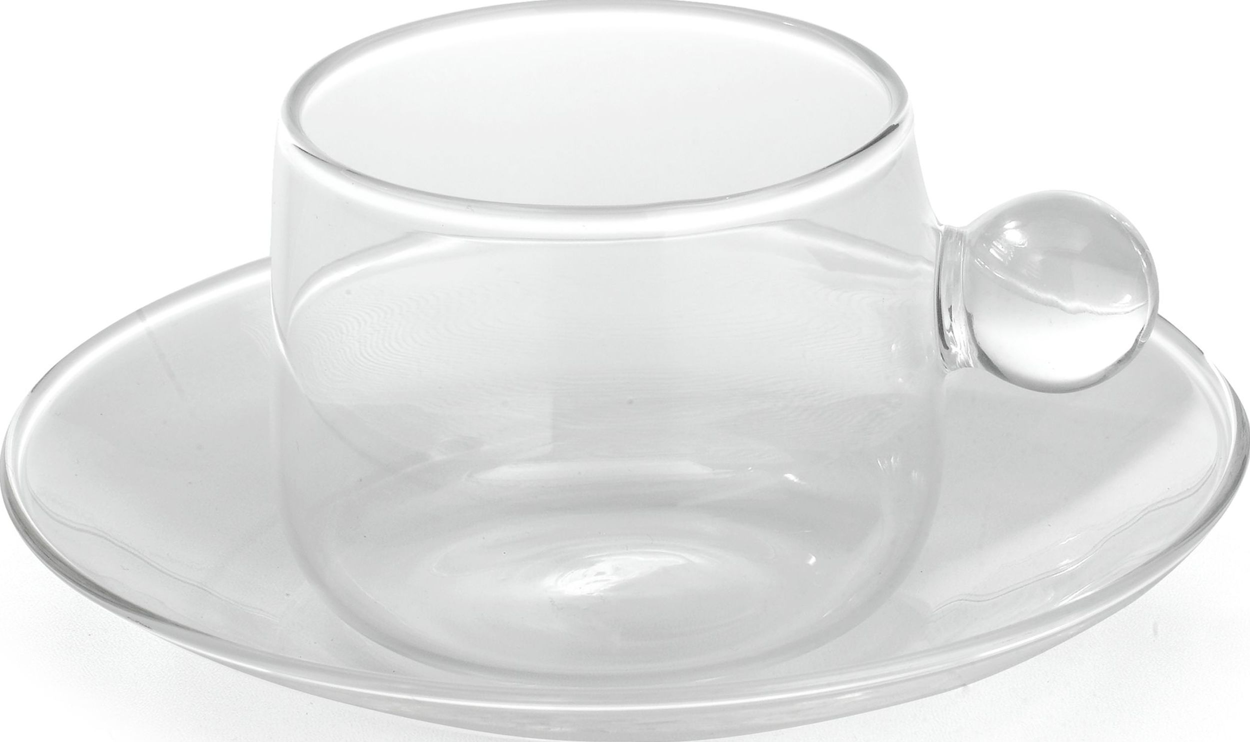 Filiżanka do kawy Bilia 120 ml transparentna ze spodkiem