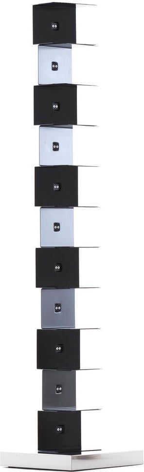 Regał Ptolomeo 160 cm czarny ze srebrną podstawą