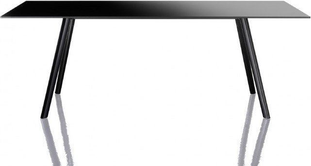 Stół Pilo kwadratowy czarne nogi czarny blat